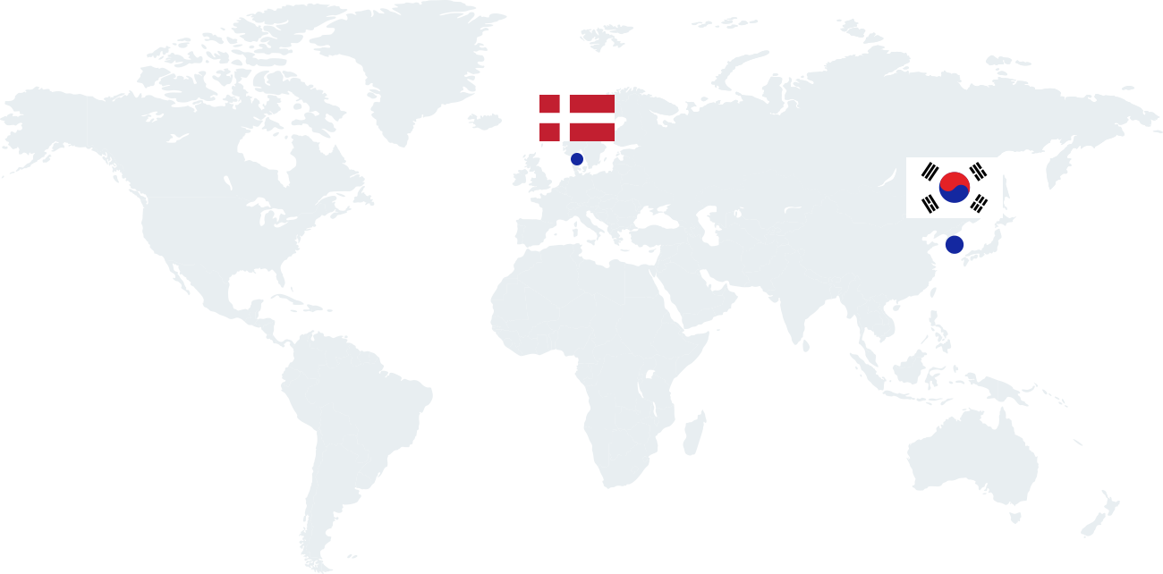 세계지도 덴마크 국기 이미지